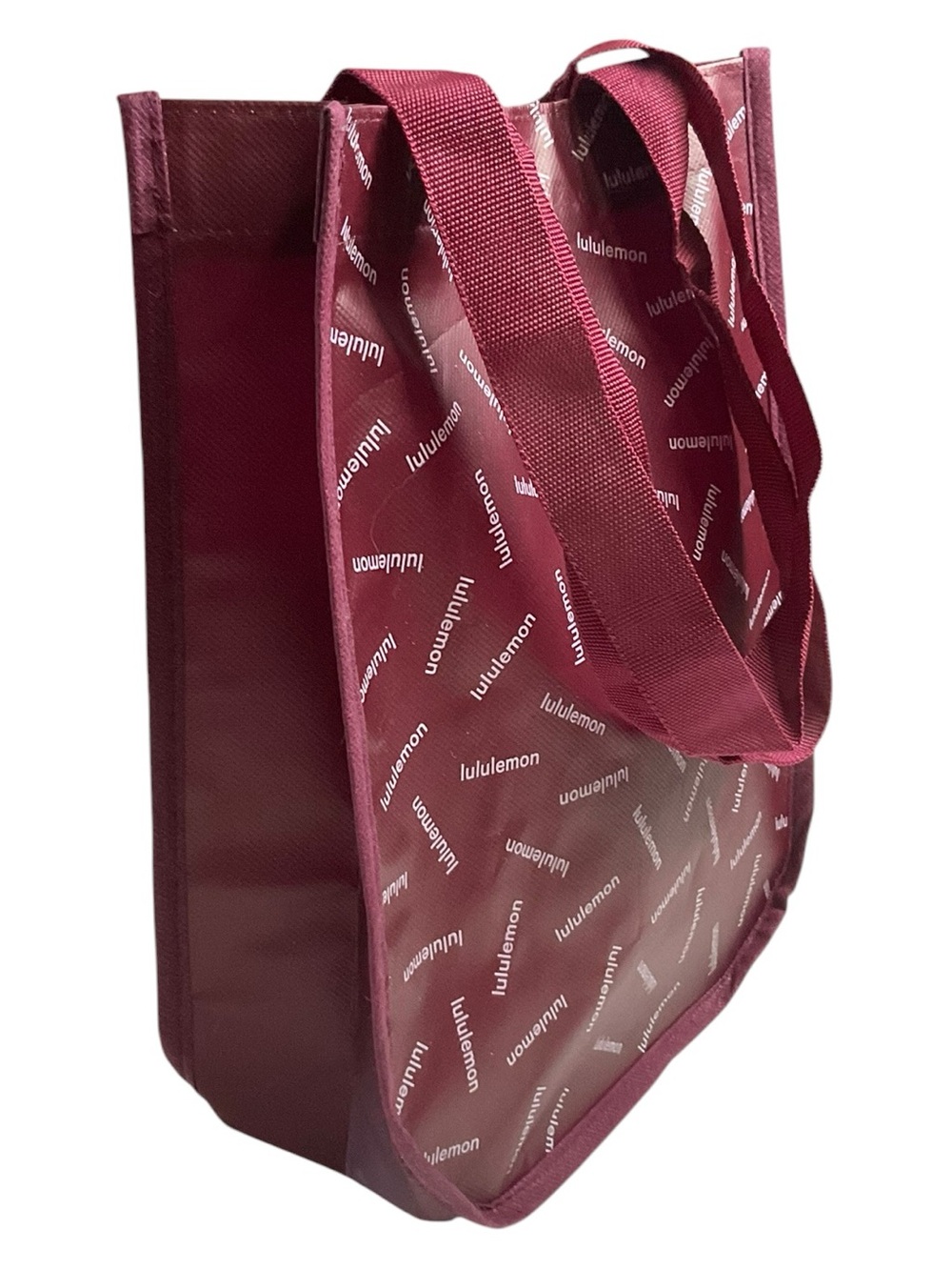 lululemon athletica Maroon Logo Print Tote Bag Burgundy - Picture 4 of 4